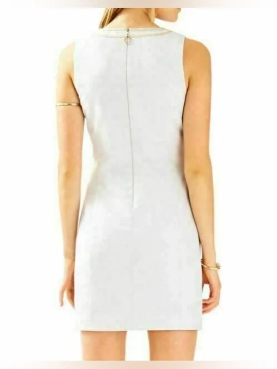 Lilly Pulitzer Mila Seaside Gray Mixed Metal Soutache Shift Dress 00 XXS - Picture 2 of 14